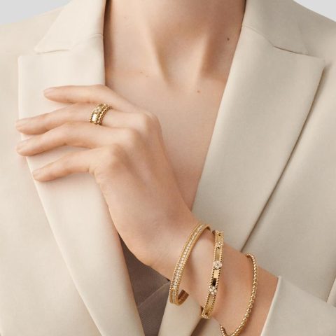 Van Cleef & Arpels VCARP6MM00 Perlée sweet clovers ring Yellow gold Diamond ring 11