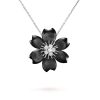 Van Cleef & Arpels VCARD30400 Rose de Noël clip pendant small model White gold Diamond Mother-of-pearl Necklace 1