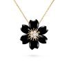 Van Cleef & Arpels VCARO9B100 Rose de Noël clip pendant small model Yellow gold Diamond Onyx pendant 1