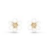 Van Cleef & Arpels VCARP7RV00 Rose de Noël earrings mini model Yellow gold Diamond Mother-of-pearl earrings 1