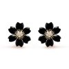 Van Cleef & Arpels VCARO9B200 Rose de Noël earrings small model Yellow gold Diamond Onyx earrings 1