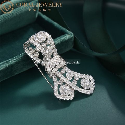Van VCARP39700 Cleef Arpels Snowflake Noeud Clip Platinum Diamond 2