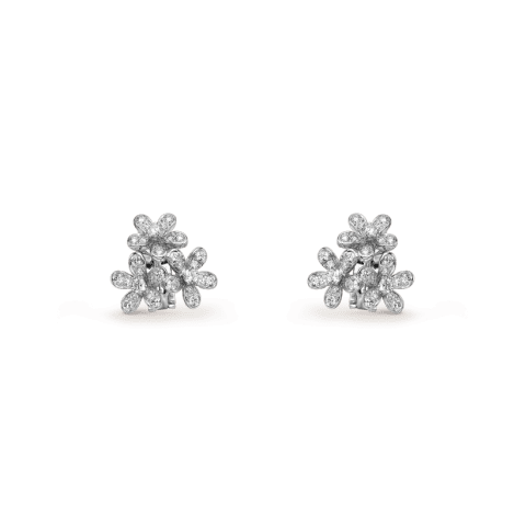 Van Cleef & Arpels Socrate earrings VCARB14300 3 flowers White gold Diamond earrings 1