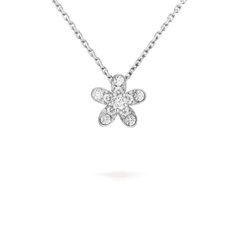 Van Cleef & Arpels VCARG44200 Socrate pendant 1 flower White gold Diamond Necklace 1