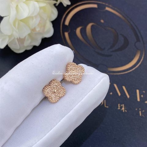 Van Cleef & Arpels VCARO8DB00 Sweet Alhambra Earstuds Rose Gold Earrings 6