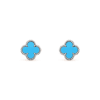 Van Cleef & Arpels Magic VCARB90200 Alhambra earrings 18K White gold Turquoise earrings 1