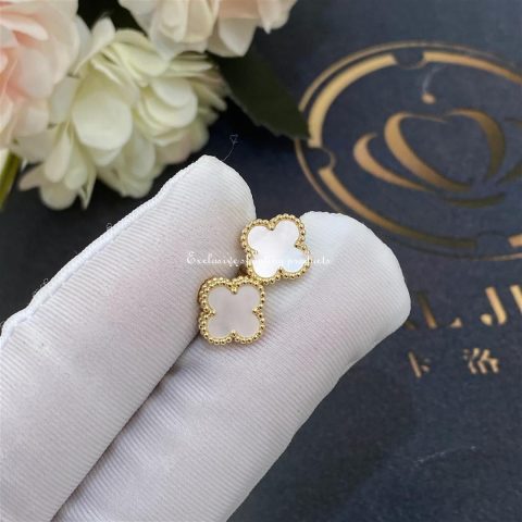 Van Cleef & Arpels VCARA44800 Sweet Alhambra Earstuds Yellow Gold Mother-of-pearl Earrings 6