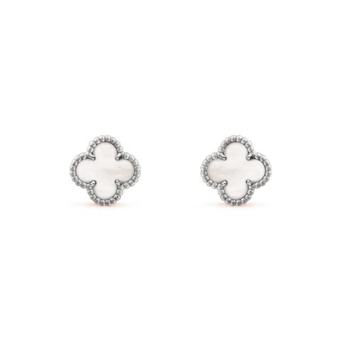 Van Cleef & Arpels VCARG12000 Sweet Alhambra earstuds White gold Mother-of-pearl Earrings 1