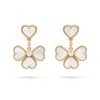 Van Cleef & Arpels VCARN5PQ00 Sweet Alhambra effeuillage earrings Yellow gold Diamond Mother-of-pearl 1