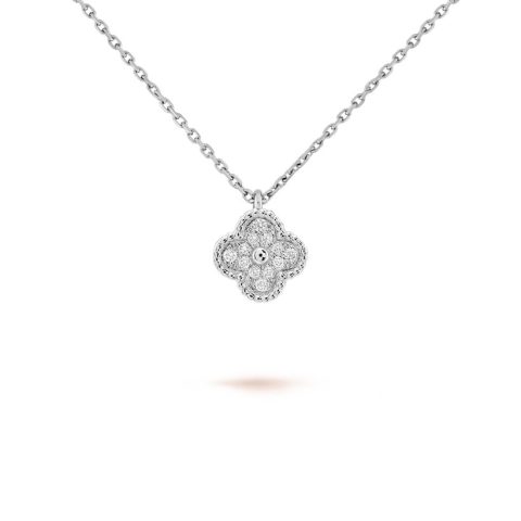 Van Cleef & Arpels VCARO85900 Sweet Alhambra pendant Yellow gold Diamond Necklace 1