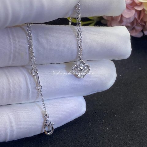 Van Cleef & Arpels VCARO85900 Sweet Alhambra pendant White gold Diamond Necklace 6
