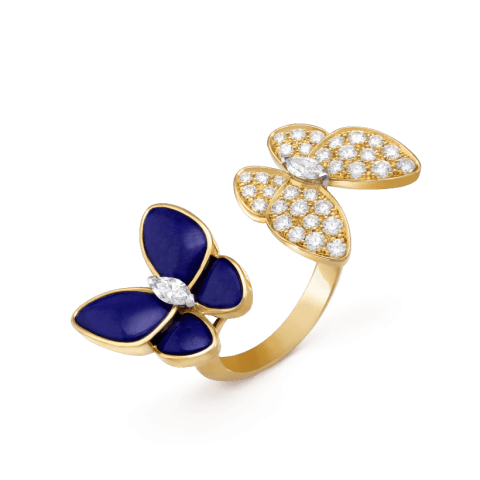 Van Cleef & Arpels VCARP3DN00 Two Butterfly Between the Finger ring Yellow gold Diamond Lapis Lazuli ring 1