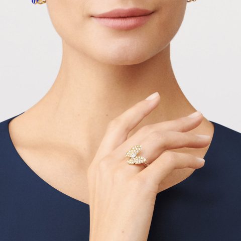 Van Cleef & Arpels VCARP3DO00 Two Butterfly earrings Yellow gold Diamond Lapis Lazuli 5