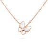 Van Cleef & Arpels VCARO8FO00 Two Butterfly pendant Rose gold Diamond Mother-of-pearl Necklaces 1