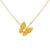 Van Cleef & Arpels VCARO3M300 Two Butterfly pendant Yellow gold Diamond Sapphire Necklace 1