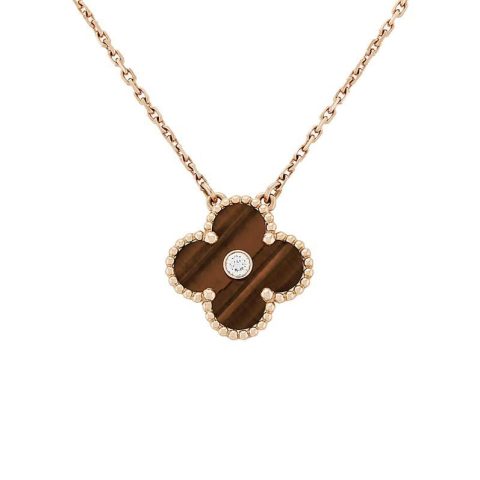 Van Cleef & Arpels Vintage Alhambra 2017 Holiday Diamond Pendant in 18K Rose Gold With Bulls Eye & Diamond Motif (Limited Edition) 1