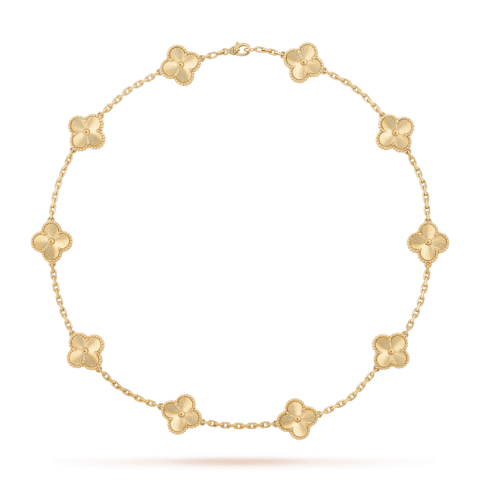 Van Cleef & Arpels VCARP3JJ00 Vintage Alhambra Necklace 10 Motifs Yellow Gold Necklace 1
