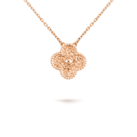 Van Cleef & Arpels VCARN9ZS00 Vintage Alhambra Pendant 18k Rose Gold Necklaces 1