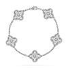 Van Cleef & Arpels VCARA41500 Vintage Alhambra bracelet 5 motifs White gold Diamond bracelet 3 Van Cleef & Arpels VCARA41500 Vintage Alhambra bracelet 5 motifs White gold Diamond bracelet 1