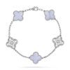 Van Cleef & Arpels Vintage Alhambra VCARP2R900 bracelet 5 motifs White gold Diamond Chalcedony bracelet 1