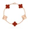 Van Cleef & Arpels VCARP7RP00 Vintage Alhambra bracelet 5 motifs Rose gold Carnelian bracelet 1