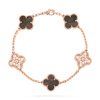Van Cleef & Arpels VCARP2R100 Vintage Alhambra bracelet 5 motifs Rose gold Diamond Mother-of-pearl bracelet 1