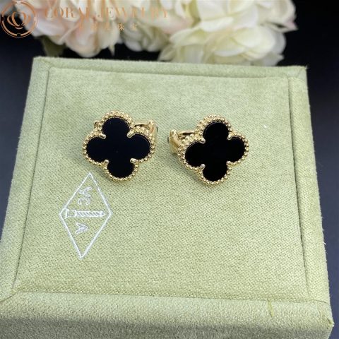 Van Cleef & Arpels VCARA44200 Vintage Alhambra earrings Yellow gold Onyx 8
