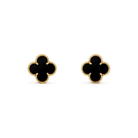 Van Cleef & Arpels VCARA44200 Vintage Alhambra earrings Yellow gold Onyx 1