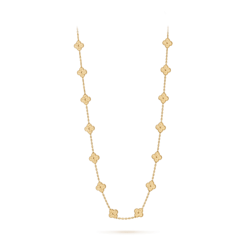 Van Cleef & Arpels VCARO1IC00 necklace Vintage Alhambra long necklace 20 motifs Yellow gold necklace 1