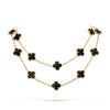 Van Cleef & Arpels VCARA43100 necklace Vintage Alhambra long 20 motifs Yellow gold Onyx necklace 2 Van Cleef & Arpels VCARA43100 necklace Vintage Alhambra long 20 motifs Yellow gold Onyx necklace 1