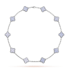 Van Cleef & Arpels VCARD34800 Vintage Alhambra necklace 10 motifs White gold Chalcedony 1