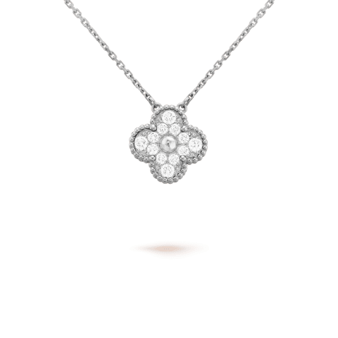 Van Cleef & Arpels VCARA46100 Vintage Alhambra pendant White gold Diamond Necklaces 1