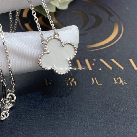 Van Cleef & Arpels Necklace VCARF48700 Vintage Alhambra pendant White gold Mother-of-pearl 8