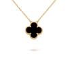 Van Cleef & Arpels VCARA45800 Vintage Alhambra pendant Yellow gold Onyx Necklaces 3 Van Cleef & Arpels VCARA45800 Vintage Alhambra pendant Yellow gold Onyx Necklaces 1