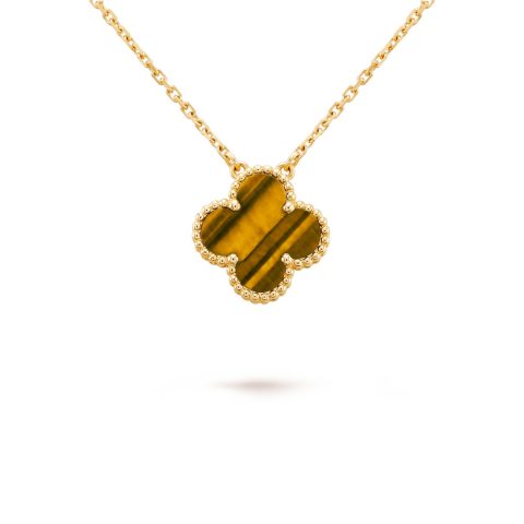 Van Cleef & Arpels VCARD38600 pendant Vintage Alhambra Yellow gold Tiger Eye pendant 1