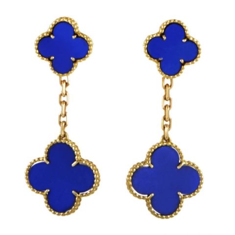 Van Cleef & Arpels VCARD78800-Lapis Lazuli Magic Alhambra earrings 2 motifs Yellow gold Lapis Lazuli 1