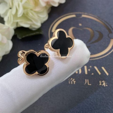 Van Cleef & Arpels VCARC95000 Alhambra cufflinks Rose Gold Onyx 2