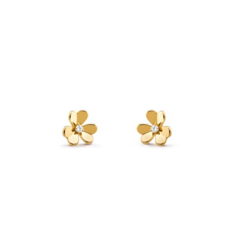 Van Cleef & Arpels VCARP0J300 Frivole earrings mini model Yellow gold Diamond earrings 1