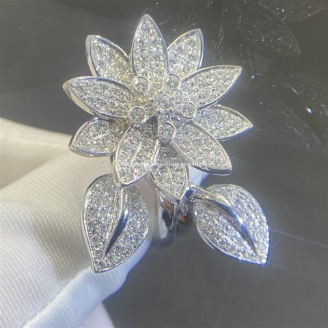 Van Cleef & Arpels VCARP1ND00 Lotus Between the Finger Ring White gold Diamond Ring 11
