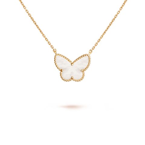 Van Cleef & Arpels VCARD99500 Lucky Alhambra butterfly pendant Yellow gold Mother-of-pearl pendant 1