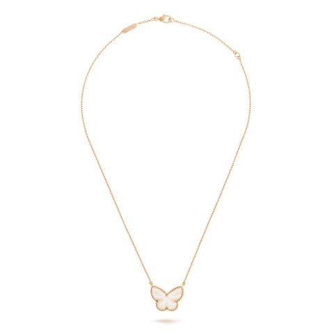Van Cleef & Arpels VCARD99500 Lucky Alhambra butterfly pendant Yellow gold Mother-of-pearl pendant 9