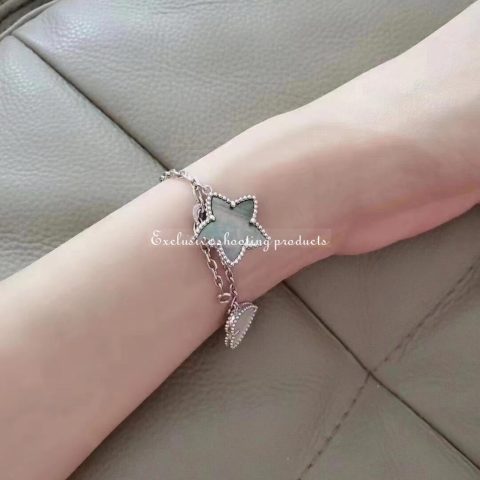 Van Cleef & Arpels Bracelet Lucky Alhambra Lapis Mother pearl Turquoise Gold Bracelet 6