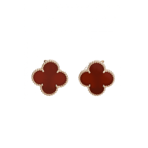 Van Cleef & Arpels Magic Alhambra Earrings Yellow Gold Carnelian Earrings 1