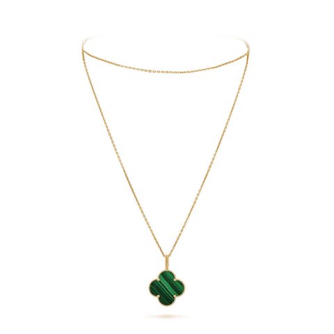 Van Cleef & Arpels VCARO3MG00 Magic Alhambra long necklace 1 motif Yellow gold Malachite necklace 1