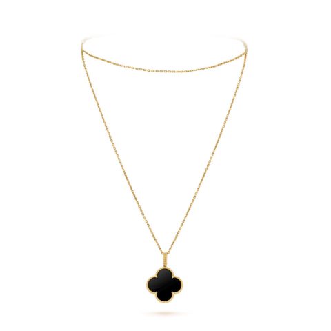 Van Cleef & Arpels VCARO49M00 Magic Alhambra long necklace 1 motif Yellow gold Onyx necklace 2