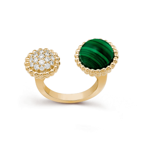 Van Cleef & Arpels VCARO9SU00 ring Perlée couleurs Between the Finger Yellow gold Diamond Malachite ring 8