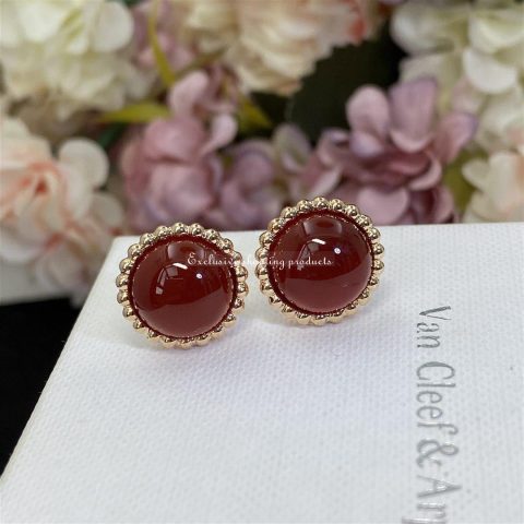 Van Cleef & Arpels VCARP4E000 Perlée couleurs earrings Rose gold Carnelian earrings 6