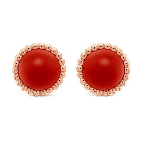 Van Cleef & Arpels VCARP4E000 Perlée couleurs earrings Rose gold Carnelian earrings 1