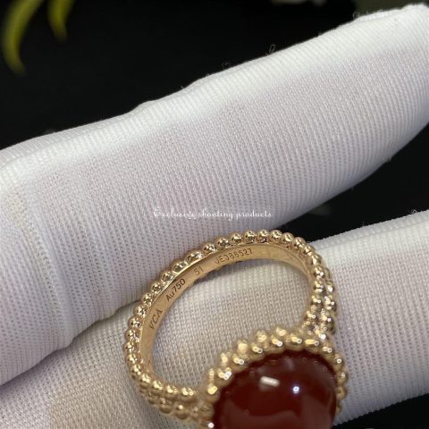 Van Cleef & Arpels VCARP4DR00 ring Perlée couleurs Rose gold Carnelian ring 8