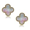 Van Cleef & Arpels VCARD40400 Vintage Alhambra Earrings Yellow Gold Grey Mother of Pearl 2